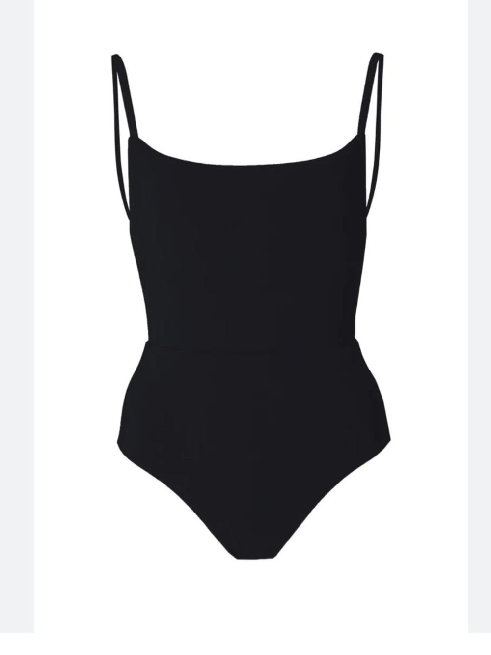 anemos square neck open back one piece swimsuit black